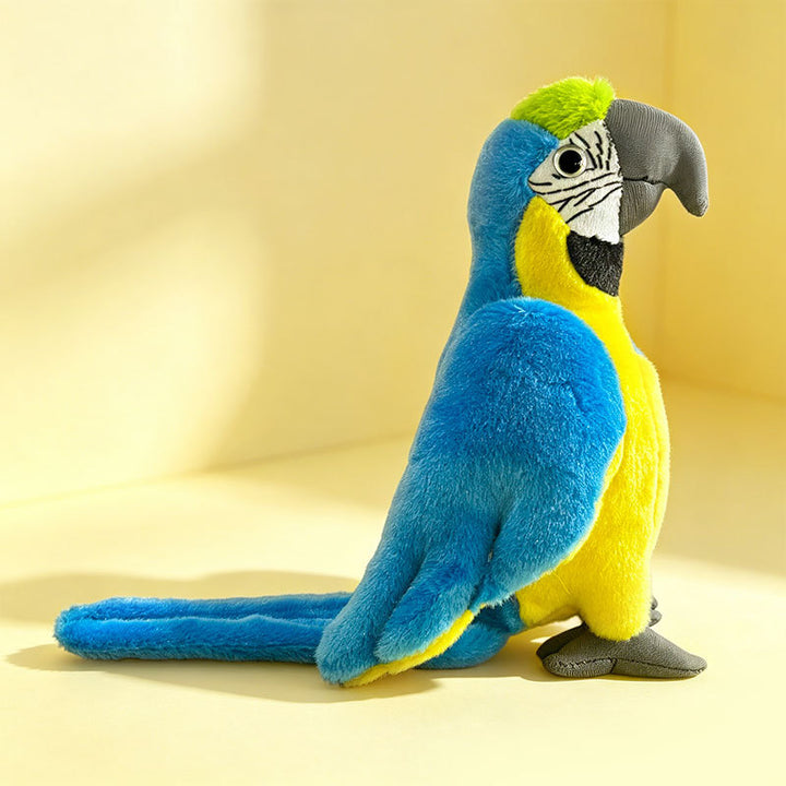 Lifelike Plush Parrot Toy with Embroidered Beak and Poseable Feet Stornfield