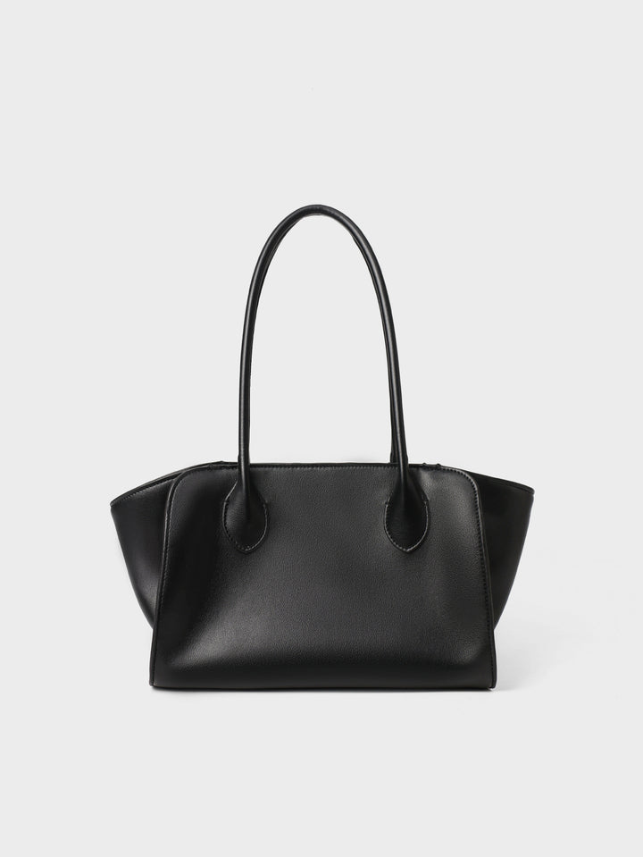 Structured Leather Top-Handle Tote with Long Shoulder Straps
