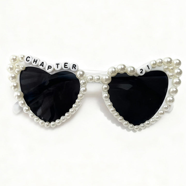 Pearl-Accented Heart-Shaped Sunglasses Stornfield