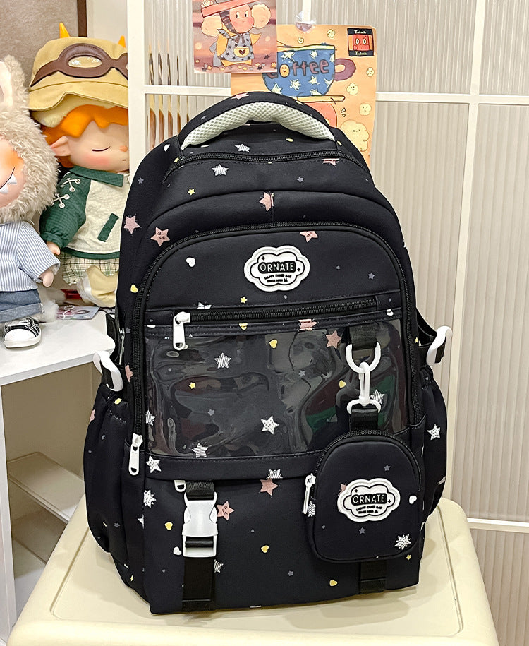 Stylish Star-Patterned School Backpack Stornfield