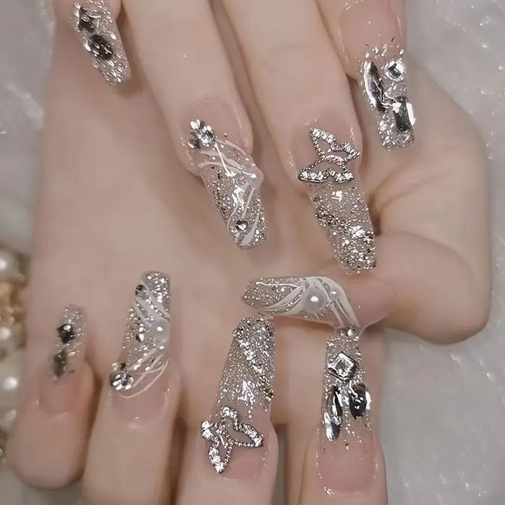 Glamorous 3D Rhinestone Nail Art Extensions Stornfield