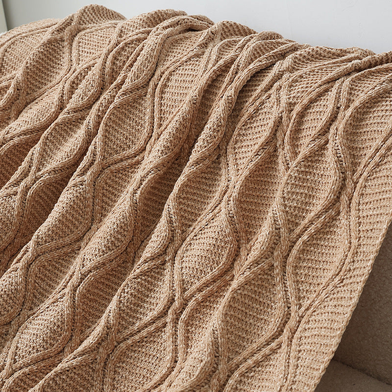 Decorative Knitted Throw Blanket