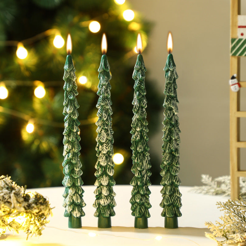 Handcrafted Sculpted Christmas Tree Taper Candle