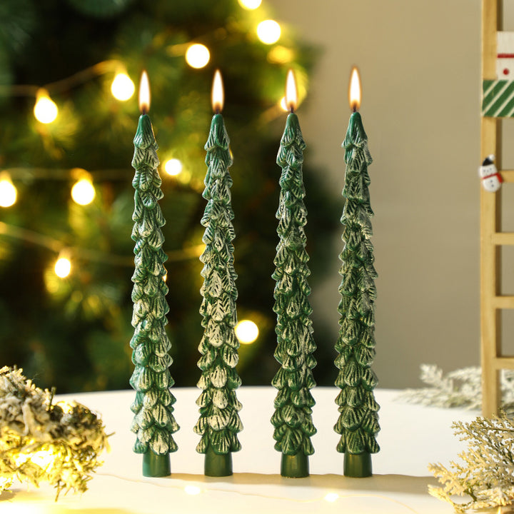 Handcrafted Sculpted Christmas Tree Taper Candle