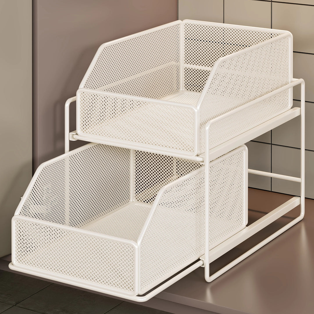Vertical Mesh Under-Sink Pull-Out Storage Organizer Tower