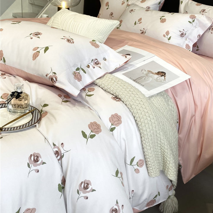Luxury Reversible Paisley Cotton Sateen Duvet Cover Set