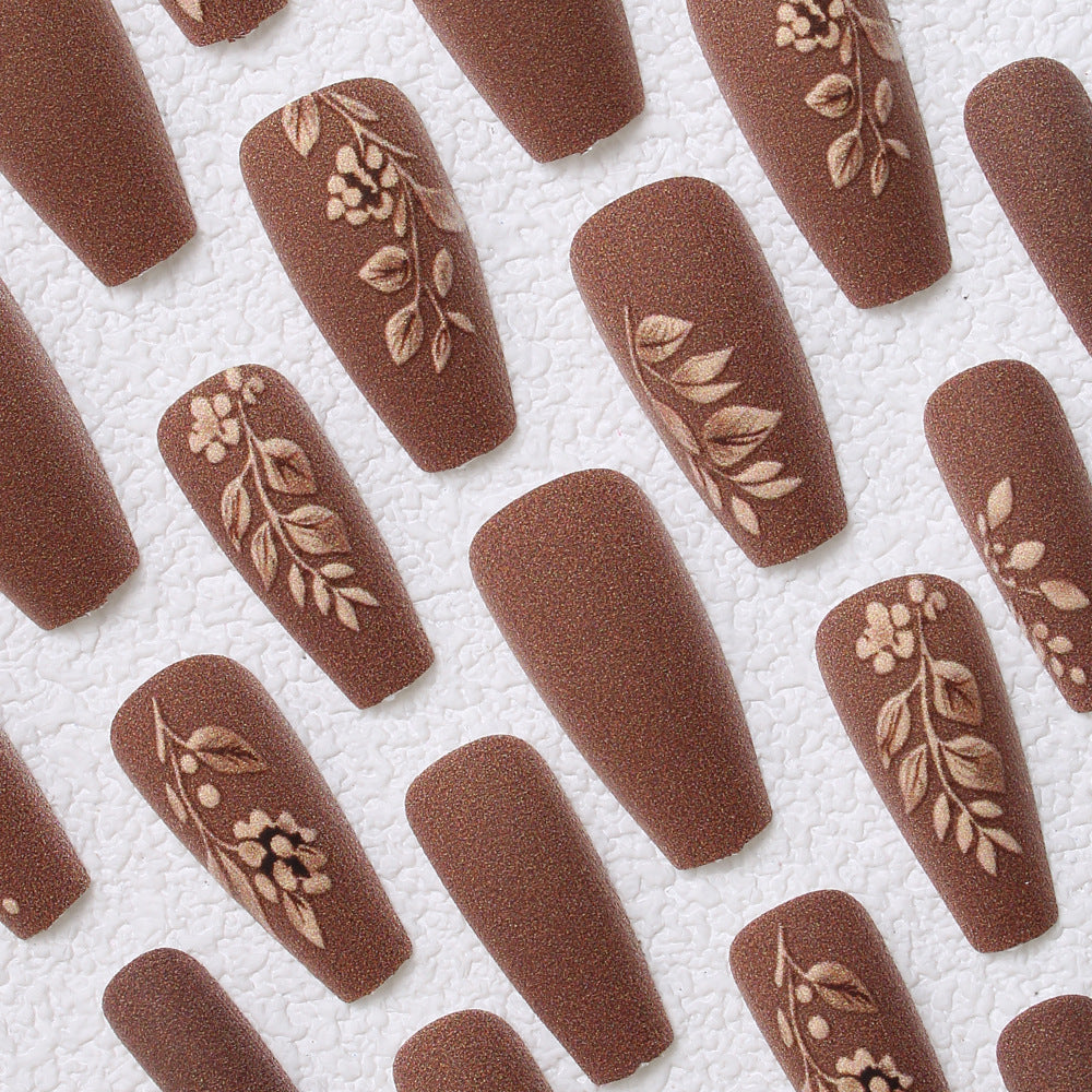 Elegant Floral Matte Press-On Nails Stornfield
