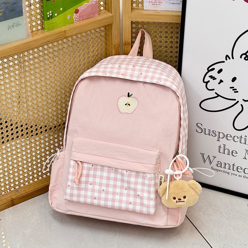 Playful Gingham Patterned Backpack Stornfield