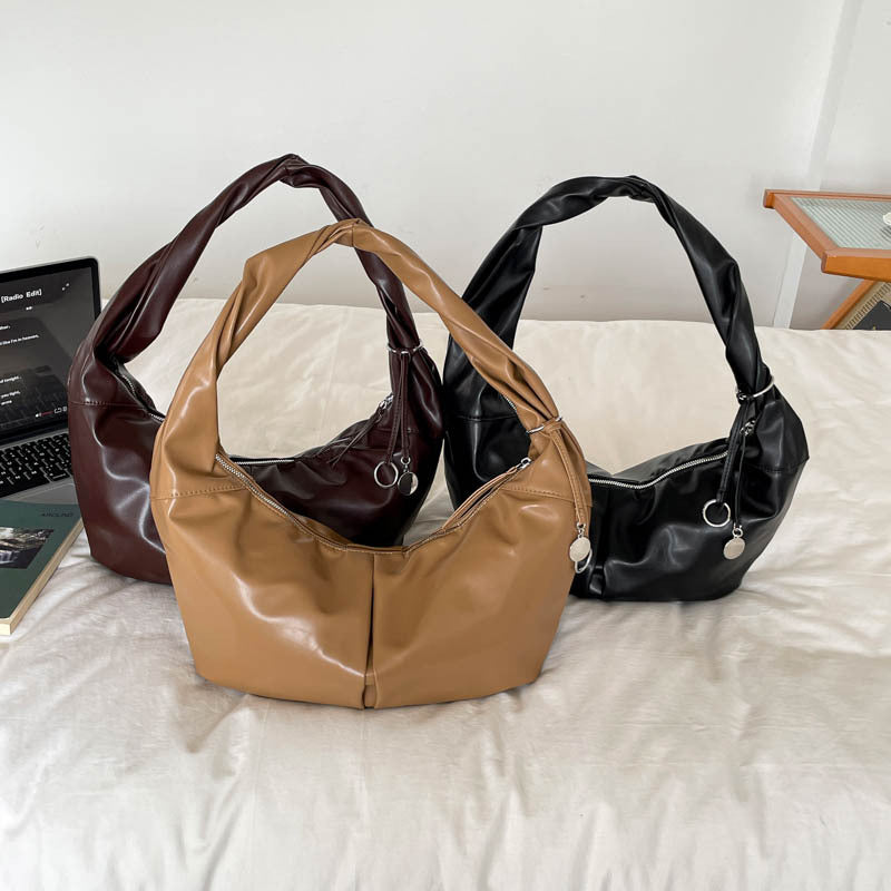 Stylish Knot-Handle Slouchy Hobo Bag