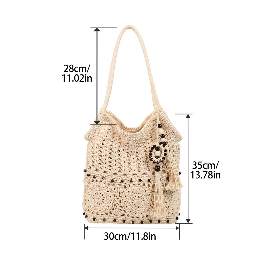 Crochet Shopping Bag with Decorative Tassels Stornfield