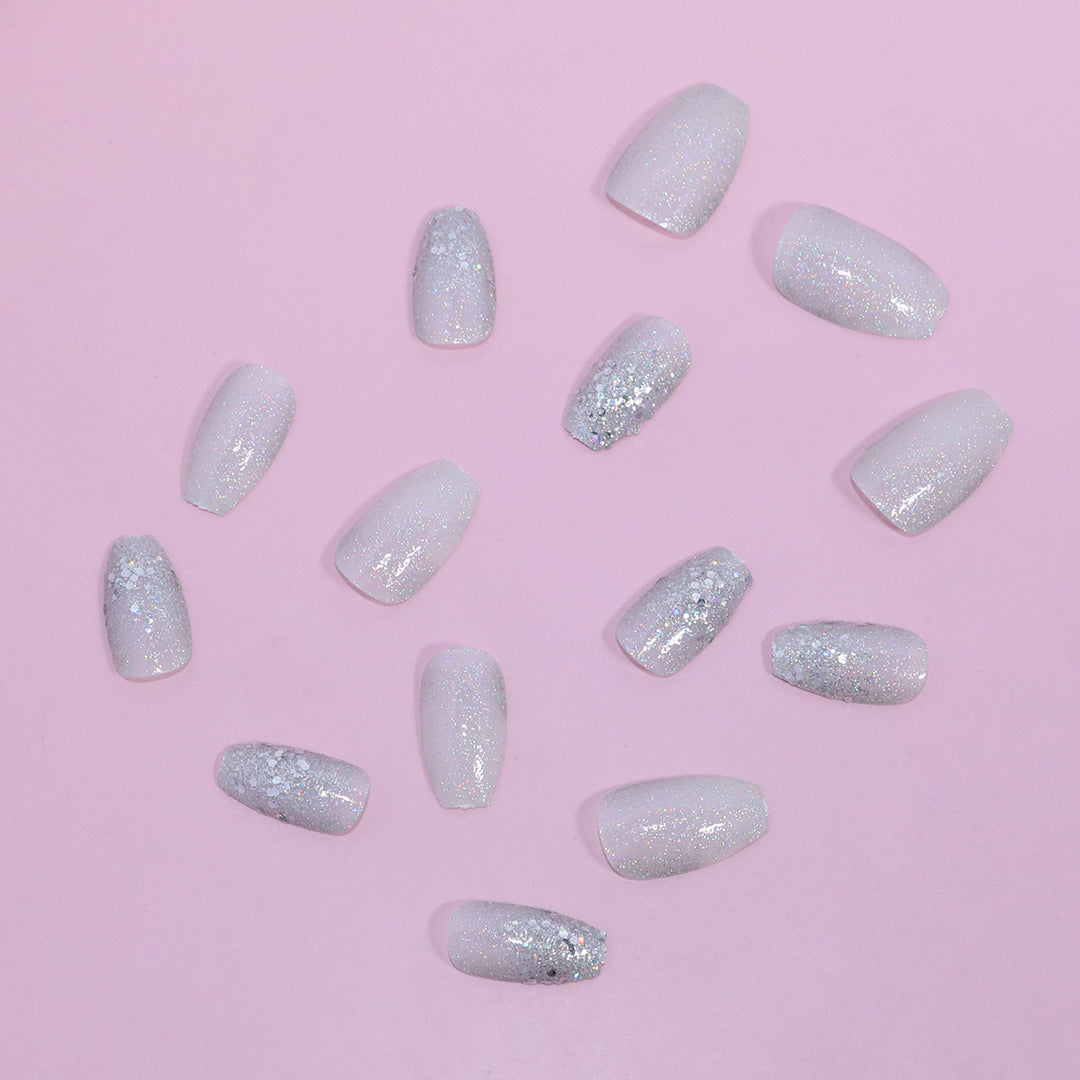 Glitter-Dusted Long Stiletto Press-On Nails Stornfield