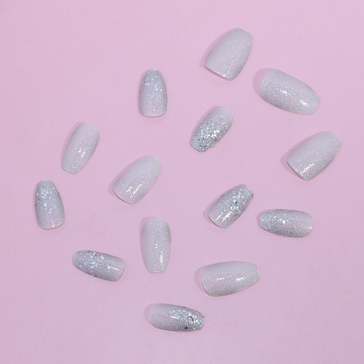 Glitter-Dusted Long Stiletto Press-On Nails Stornfield