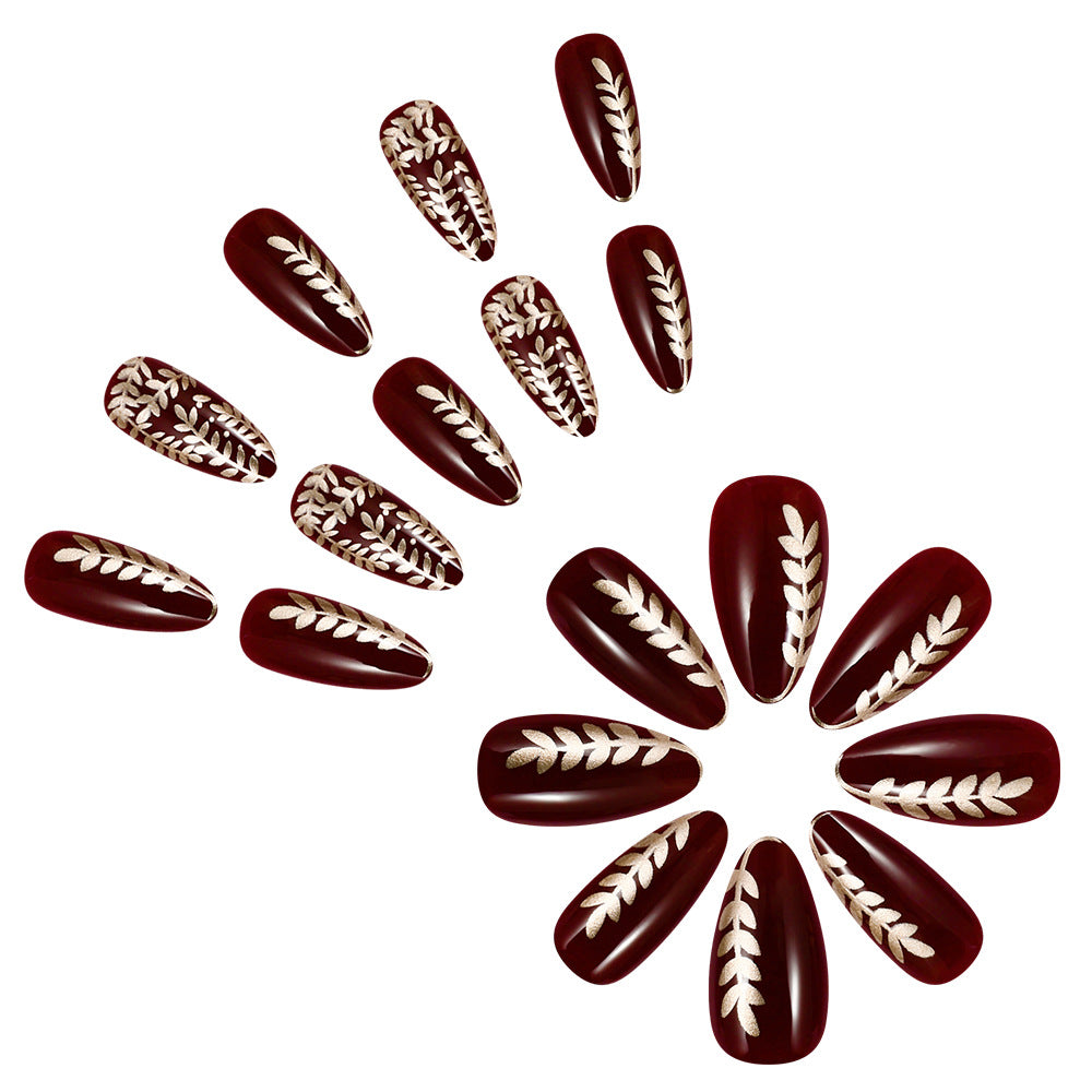 Elegant Botanical Press-On Nail Art Stornfield