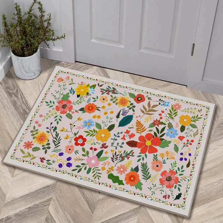 Luxurious Floral Design Bath Mat Stornfield