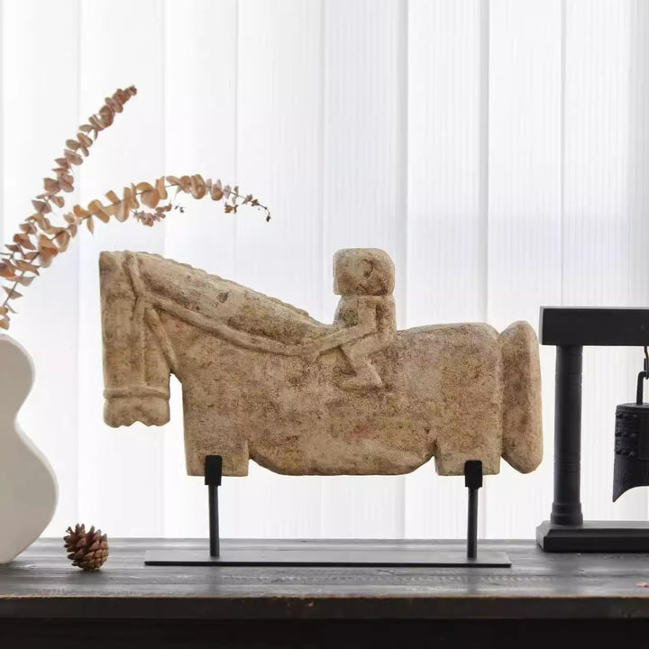 Decorative Horse and Rider Statue