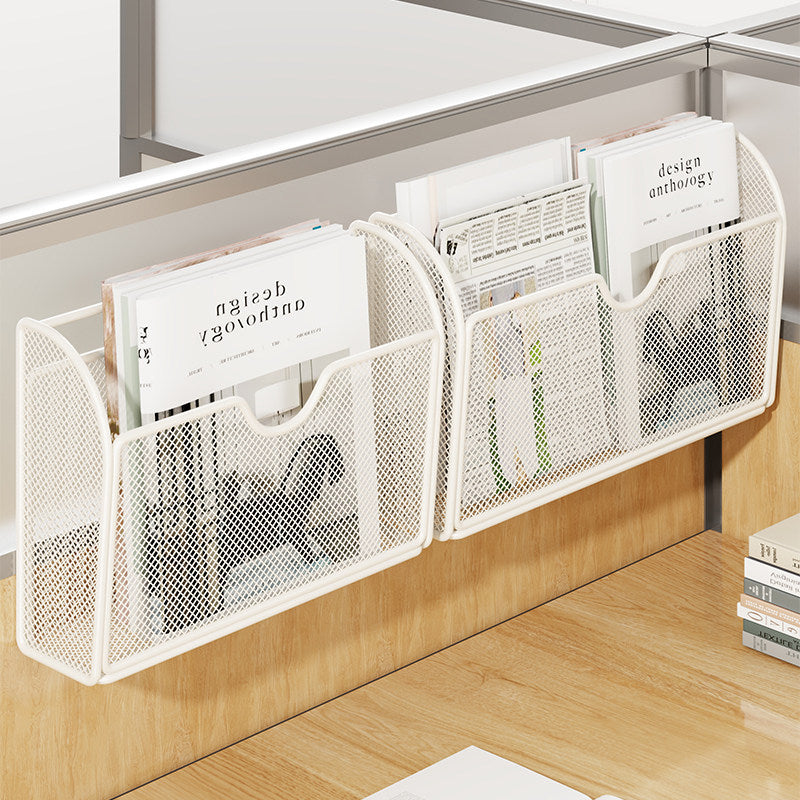 Mesh Partition-Mount Desk File and Magazine Organizer