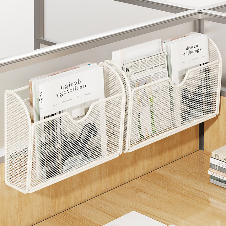 Mesh Partition-Mount Desk File and Magazine Organizer