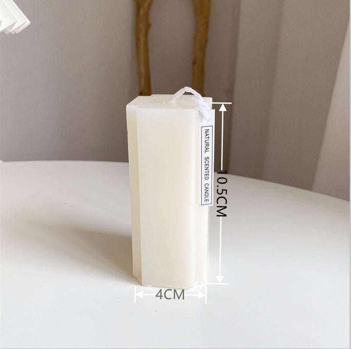Hand-Poured Geometric Fluted Pillar Candle