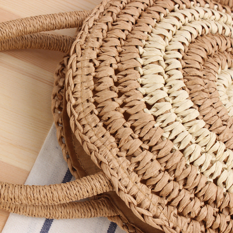Round Bast Crossbody Bag with Spiral Design Stornfield