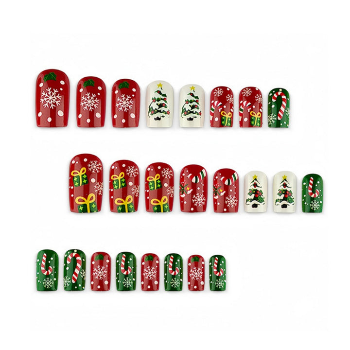 Artificial nails with festive Christmas designs Stornfield