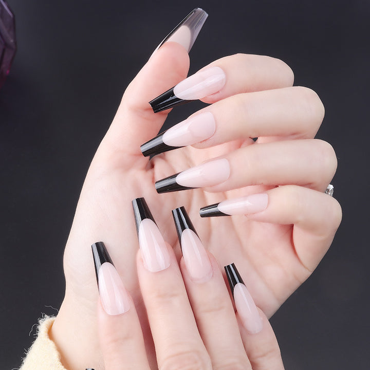 Elegant Stiletto Press-On Nail Set with Two-Tone Design Stornfield