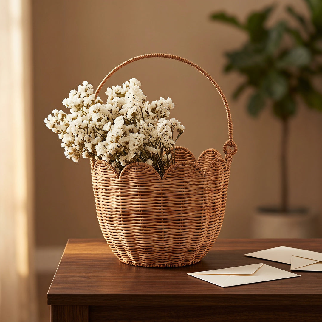 Scalloped Edge Woven Storage Basket Stornfield
