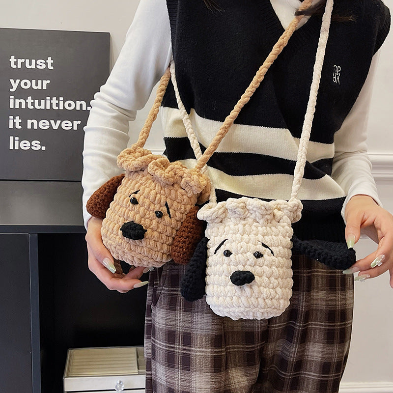 Cute Dog-Themed Crochet Mini Shoulder Bag