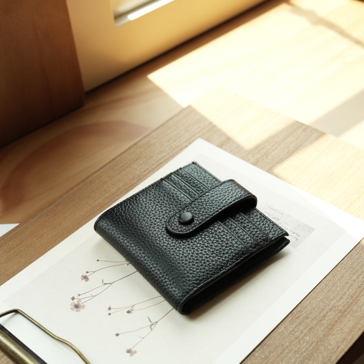 Compact Textured Leather Wallet