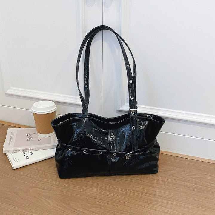 Glossy Patent Leather Tote Bag