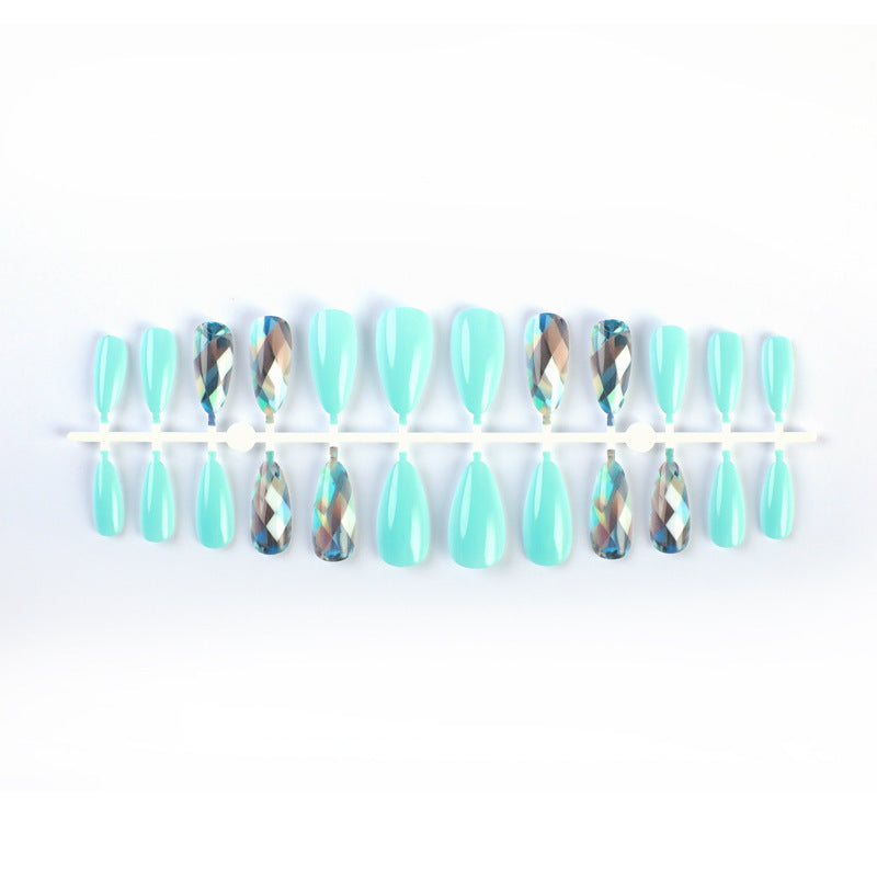 Acrylic nail set with elegant gradient and unique designs Stornfield