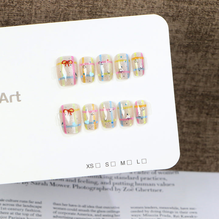 Artistic Holiday-Themed Press-On Nail Set Stornfield