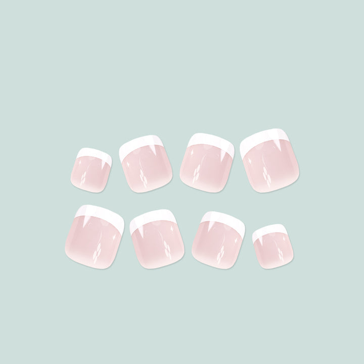 Elegant French Tip Press-On Toenails Stornfield