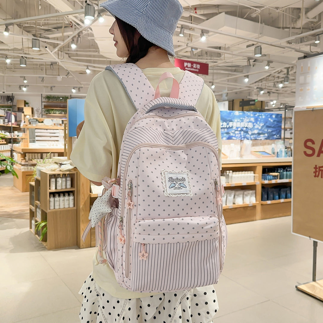 Whimsical Star-Embellished School Backpack Stornfield