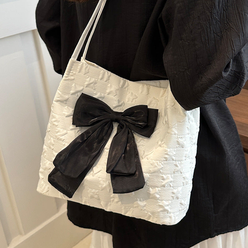 Decorative Bow-Embellished Tote Bag