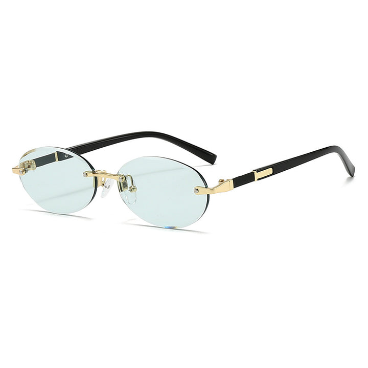 Women’s fashionable oval sunglasses with trendy metal frame Stornfield