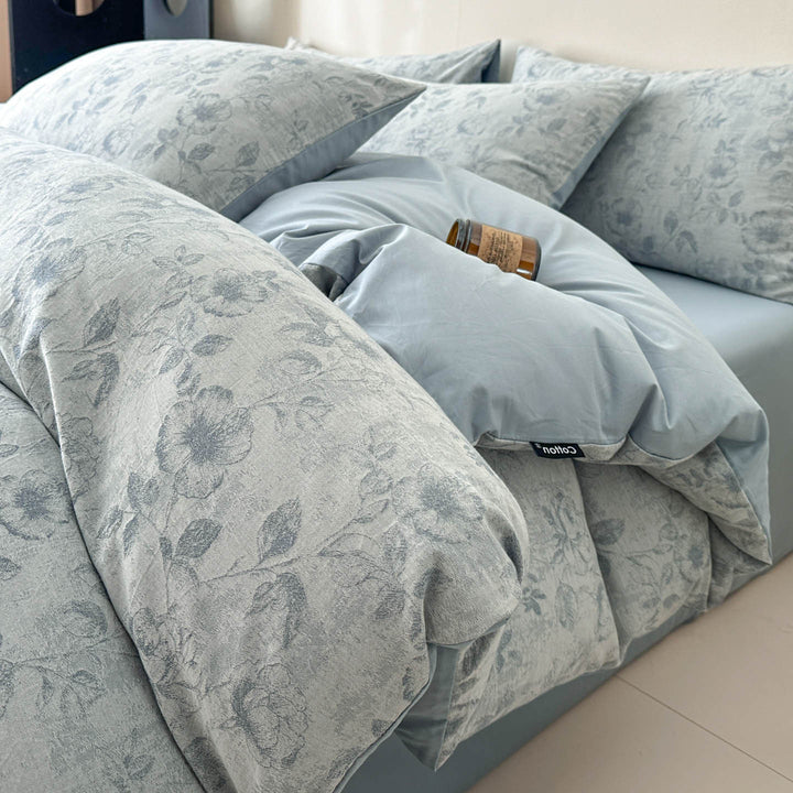 Reversible Printed Duvet Cover Set with Sateen-Feel Pillowcases