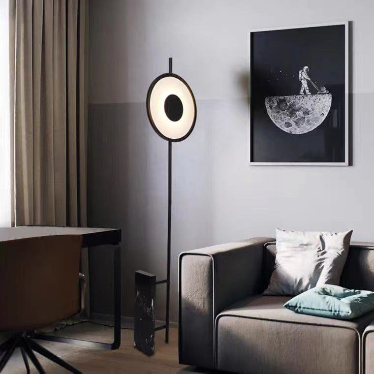 Minimalist Sculptural Floor Lamp with Marble Base