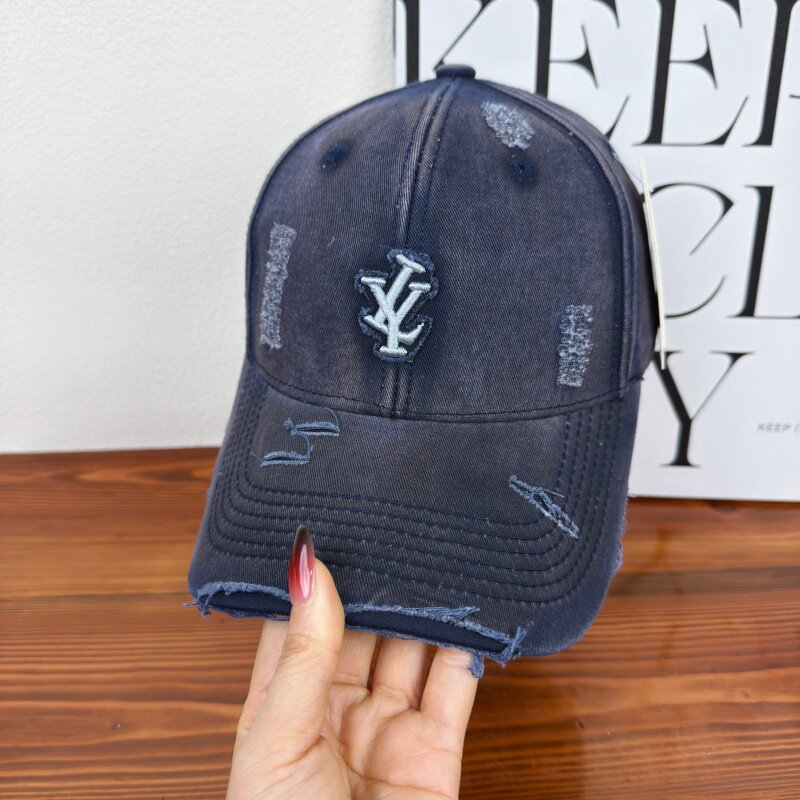Men's Distressed Denim Adjustable Baseball Cap Stornfield