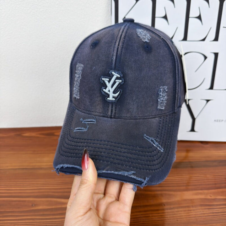 Men's Distressed Denim Adjustable Baseball Cap Stornfield
