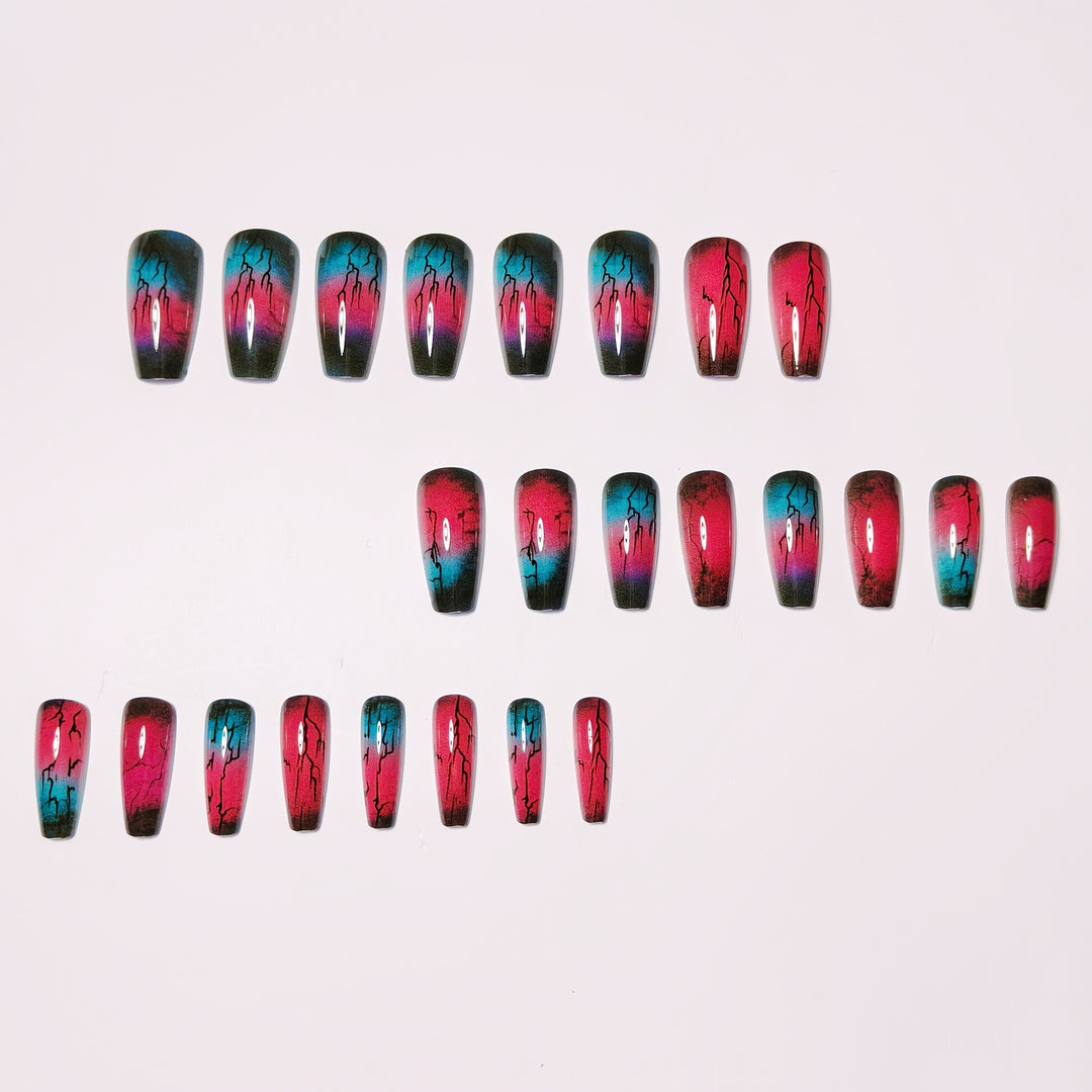 Trendy Artificial Nail Set with Gradient and Lacquer Effect Stornfield