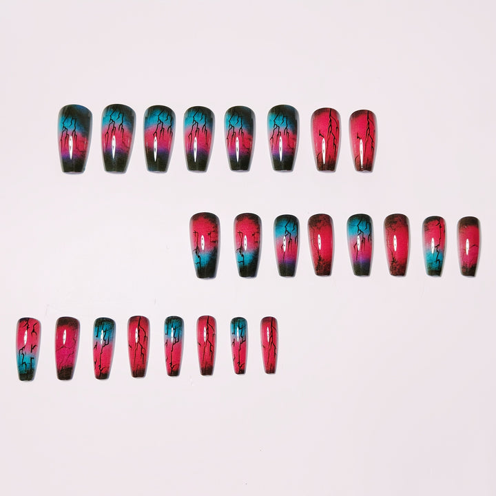 Trendy Artificial Nail Set with Gradient and Lacquer Effect Stornfield