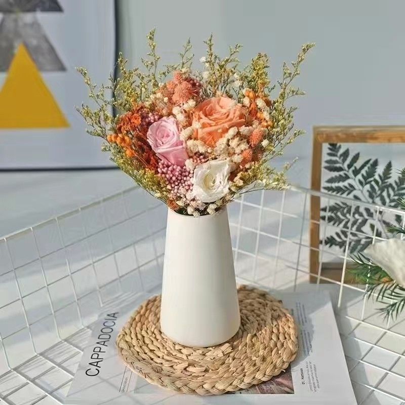 Elegant Dried Flower Bouquet with Decorative Vase