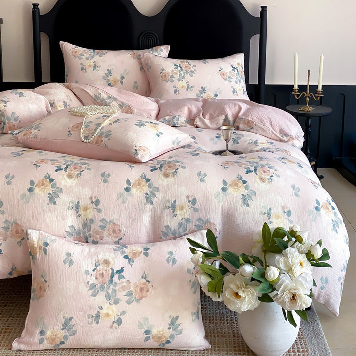 Silky Microfiber Duvet Cover Comforter Bedding Set with Hypoallergenic Pillow Shams