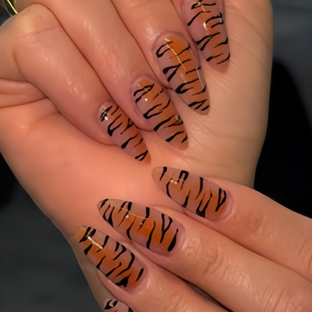 Stylish Tiger Print Stiletto Press-On Nails Stornfield