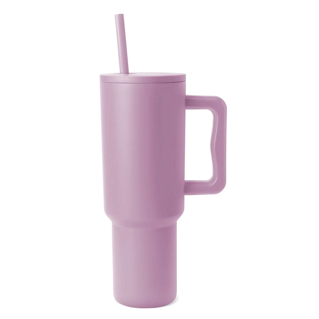 Women thermos cup with ergonomic handle and integrated straw Stornfield