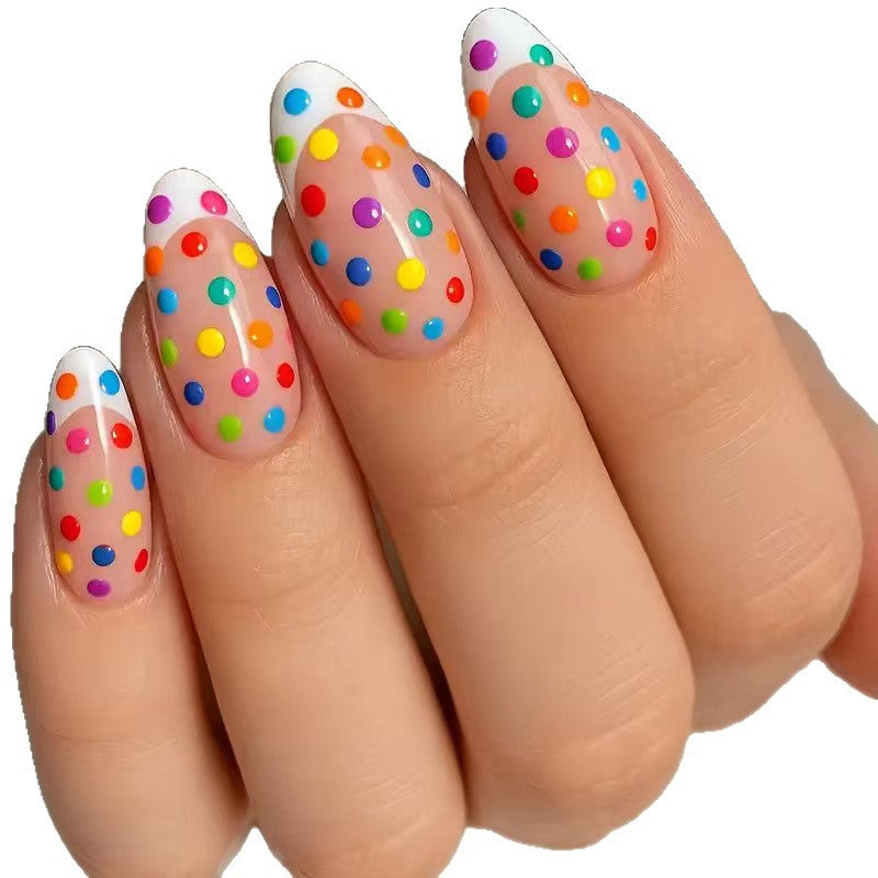 Artificial artificial nails with colorful dot design Stornfield