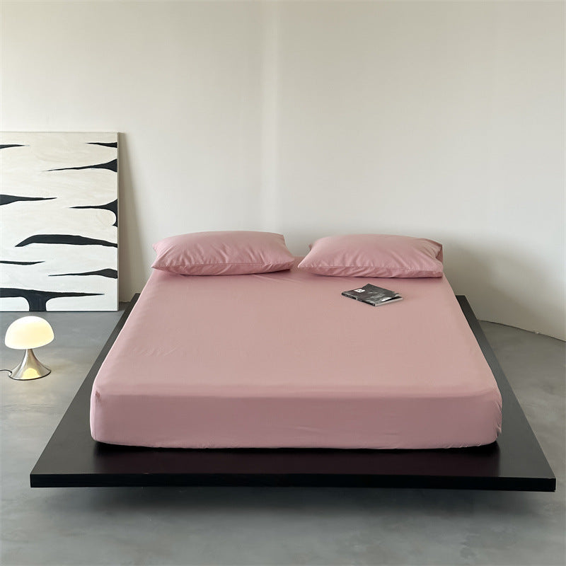 Fine jersey fitted sheet set with extra-elastic around rubber and smooth finish