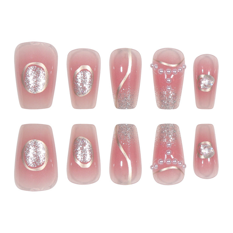 Elegant Stiletto Press-On Nail Set with Gem and Glitter Accents Stornfield