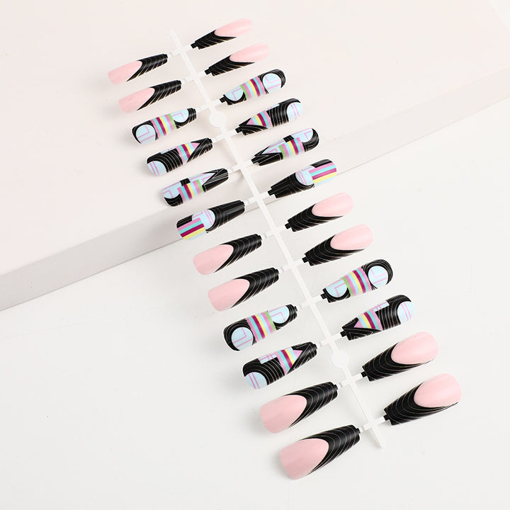 Creative artificial nails with modern graphic designs Stornfield