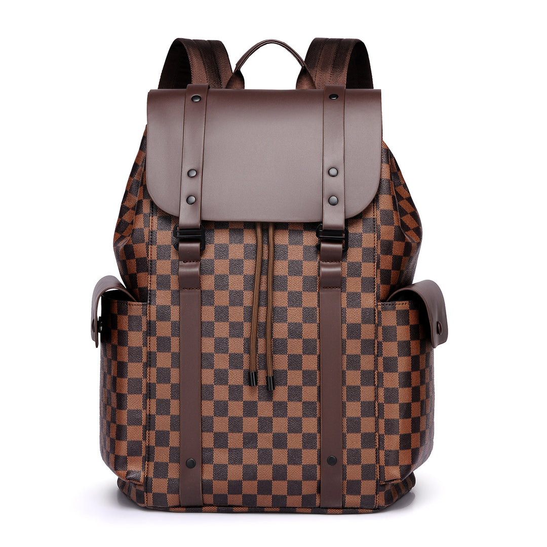 Vintage Checkered Pattern Backpack Stornfield